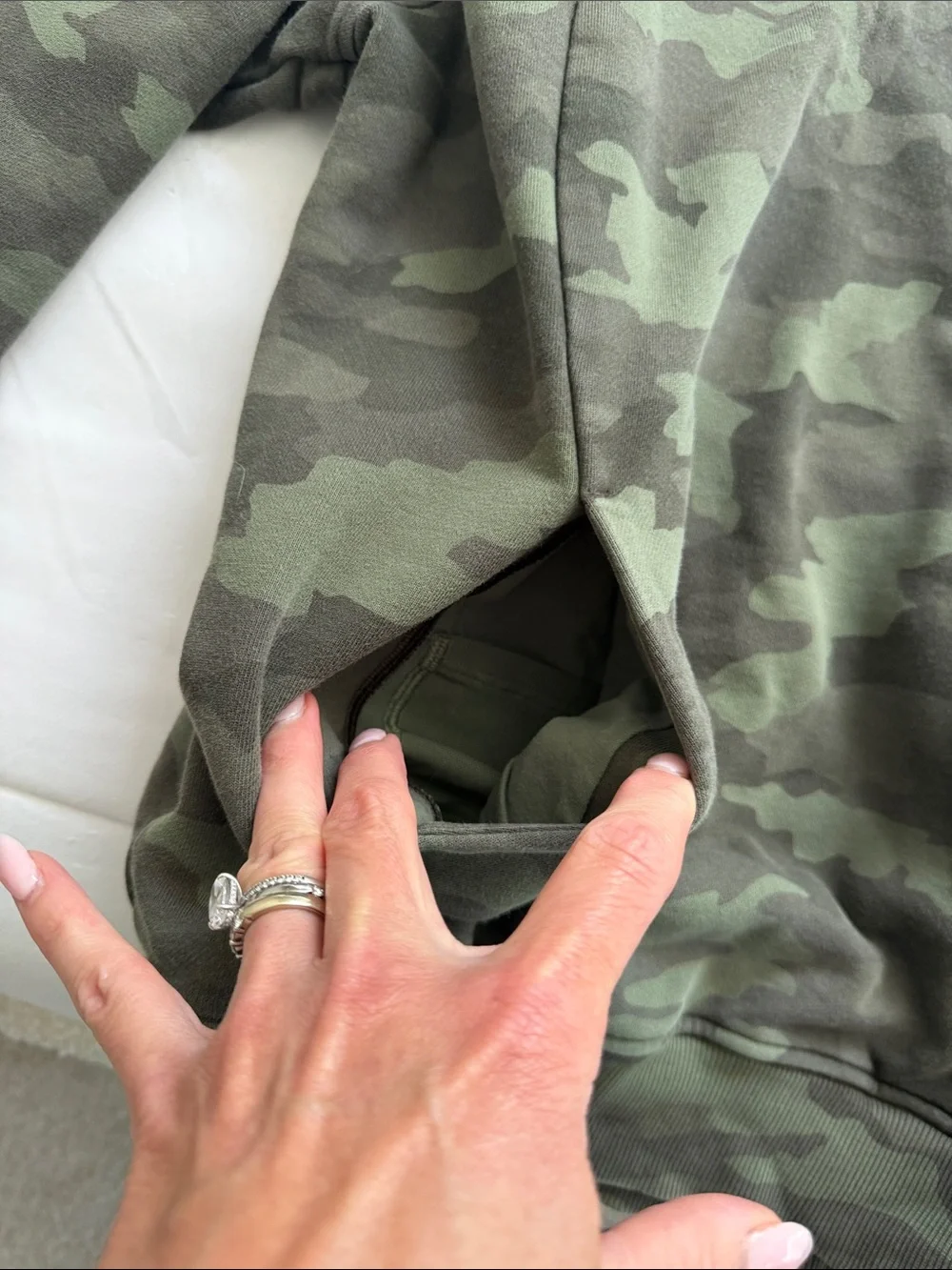 lululemon athletica Olive Camo Crewneck Sweatshirt